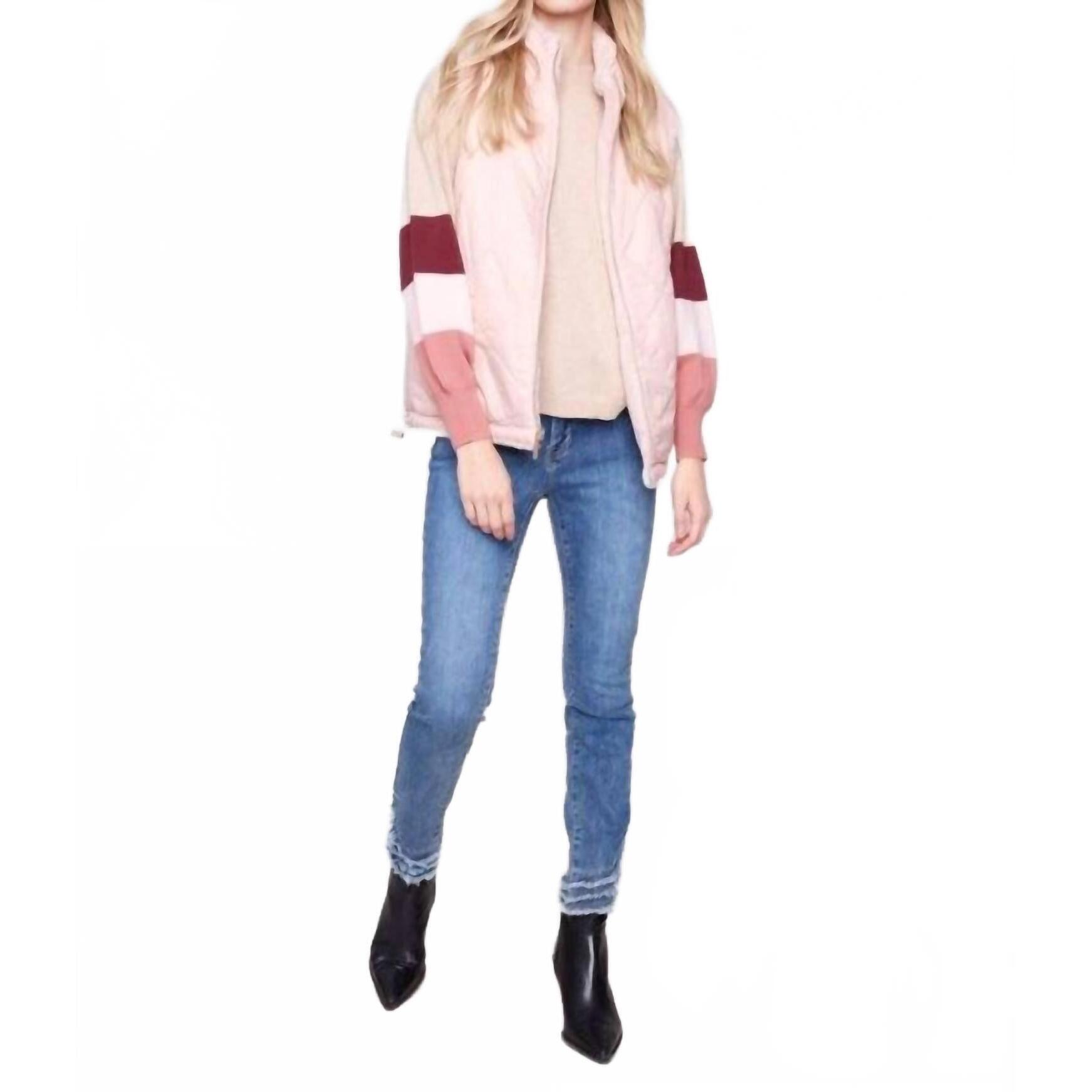 New Charlie B Reversible Quilted Faux Fur Vest In Ballet
